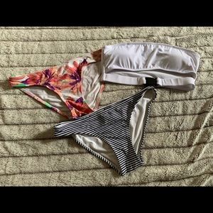 2 aerie bikini bottoms and a zaful bikini top